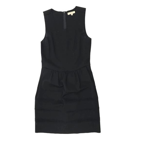 Madewell Black Stretch Knit Sleeveless Raw Edge A-Line Mini Dress Size S - Picture 1 of 10